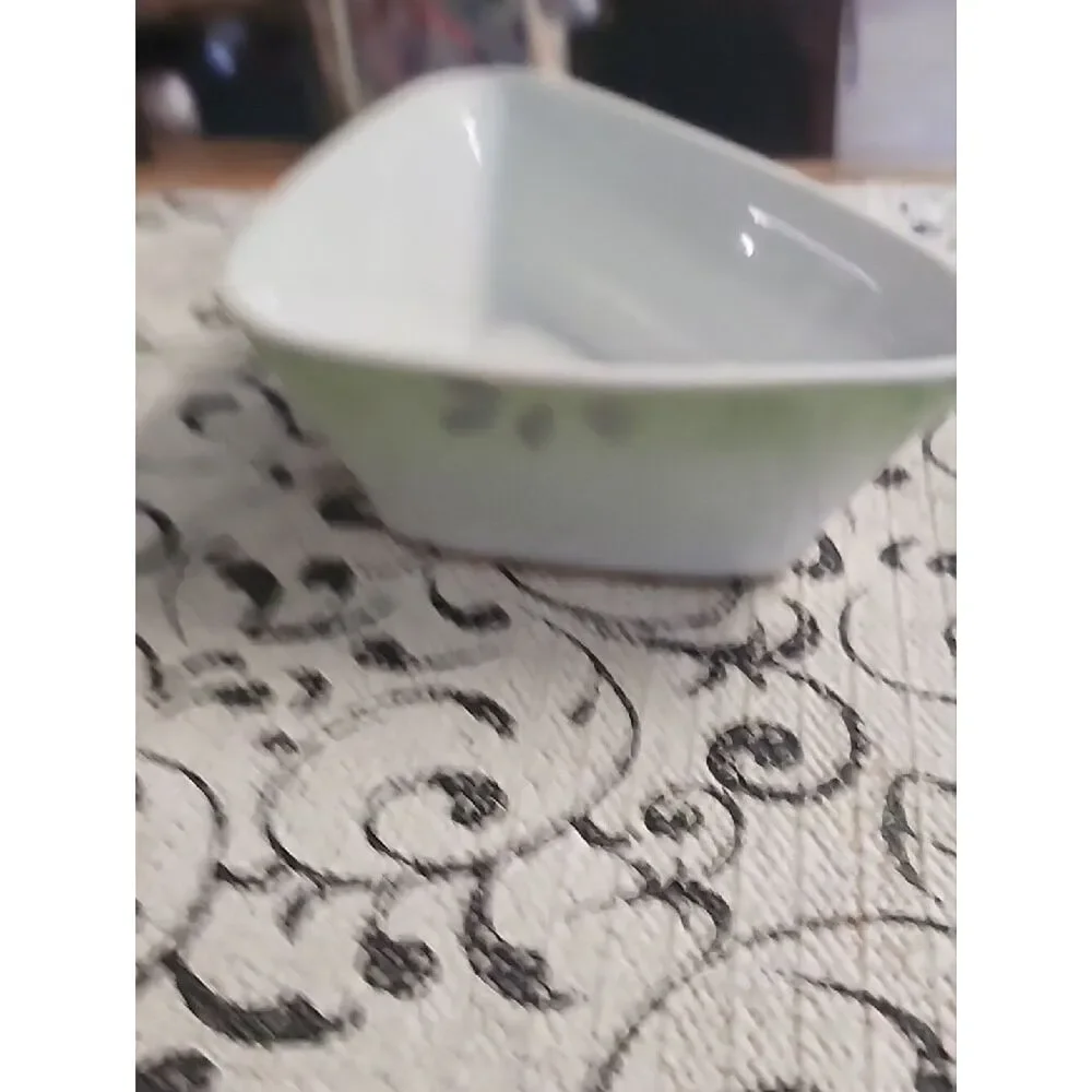 Floral Porcelain Trinket Dish with Yellow Rose Design